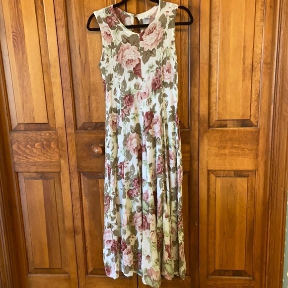 Her Style Floral Sleeveless Rayon Maxi Dress MED - Picture 1 of 8